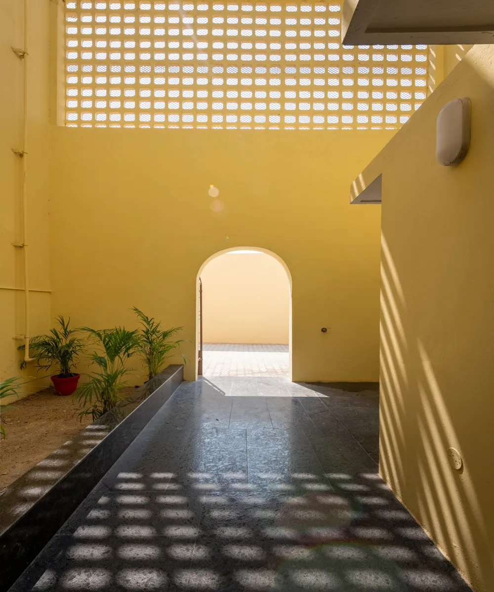 Main Lobby Lighting & Corridor Entrance — Veera Residency